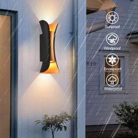rosysky Modern Outdoor Wall Light 30W LED Exterior Light Fixture Black Sconces Wall Lighting Aluminum Porch Lights Suitable for Patio,Garage,Living Room(3000K)