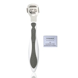 TITANIA Callus slicer with 10 replacement blades, callus remover made of stainless steel, quality callus cutter, made in Germany, callus slicer