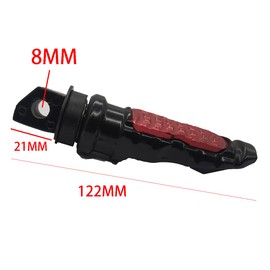 XDF Motorcycle Rear Passenger Foot Pegs Pedals Footrest Footpegs bicycle Moped Scooter M8 Install Bolts (RED)
