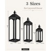 GYKLE Set of 3 Metal Decorative Lanterns Indoor & Outdoor