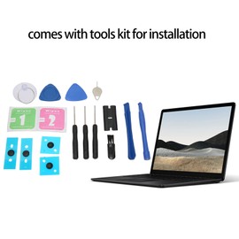 Laptop Bottom Case Feet, Anti Slip Round Dot Laptop Foot Pads with Installation Tools Kit for Surface Laptop 3rd, 4th and 5th Generation (Black)