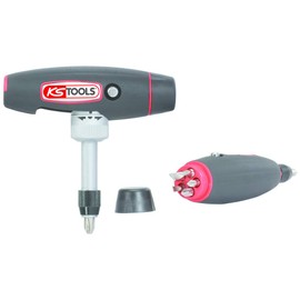 KS TOOLS T-handle Ratchet Bit Screwdriver, 1/4"