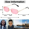 Ggpyyon Rimless Rectangle Sunglasses for Women Men,Retro Frameless Eyewear Sun