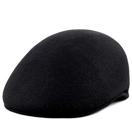 Epoch hats 100% Wool Felt Ascot Ivy Style Hat (L, Black)