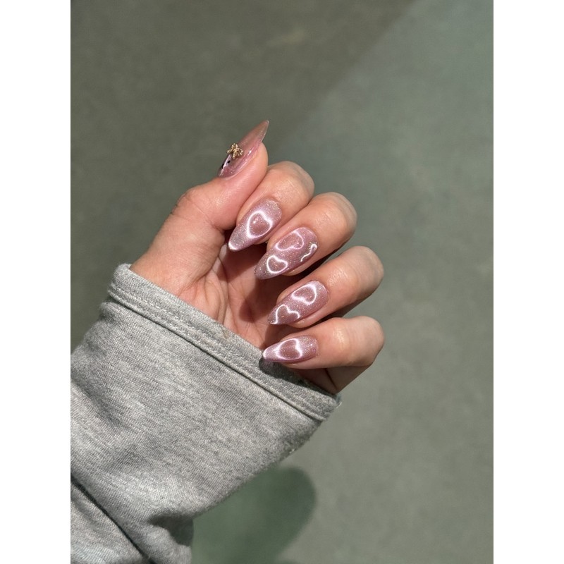 Bunny Heart Magnetic Nail Hologram Beam - L-Coffin / 버니