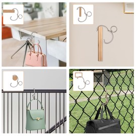 BULFULL Purse Hook for Table 2-in-1 Anti Slip Purse Hook, Table Purse Hook with Gift Box, Heavy Duty Bag Hook Available for Women and Men Gifts (Silver)