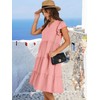 ANRABESS Womens Summer Dress Ruffle Sleeve V Neck Midi Dresses