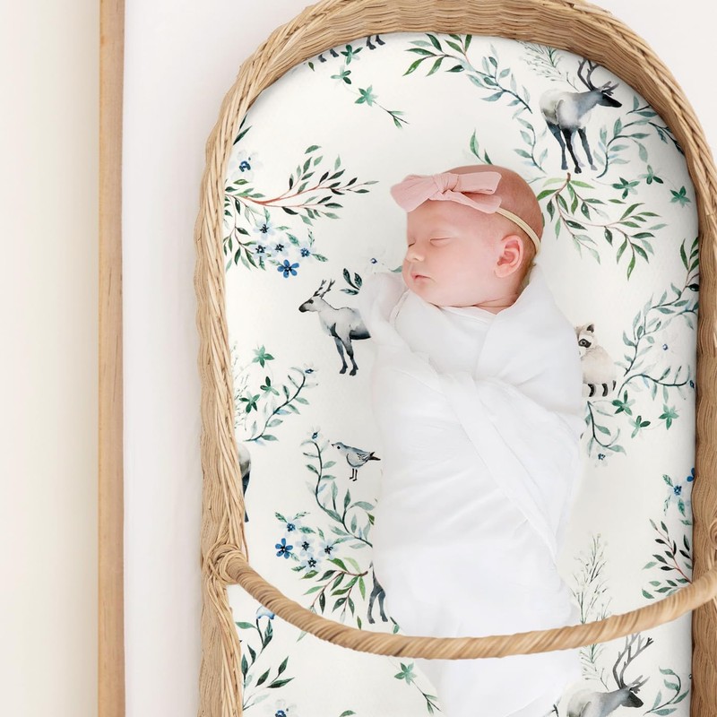 Stretchy Bassinet Mattress Sheets, Ultra Soft Bassinet Sheet 2 Pack,