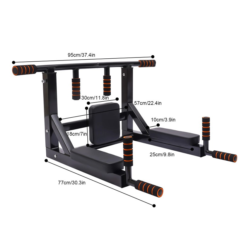 Pull Up Bar Raise Dip Station Vertical Knee Exercise Equipment