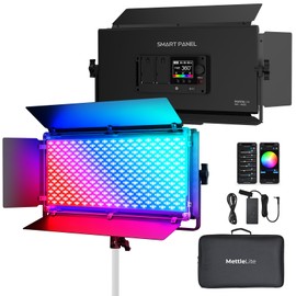 Mettlelite SPL420C RGB LED Video Light with APP Control, 360° Full Color RGB Panel Light, 2800K-8000K, CRI/TLCI 97+, 10 Scenes, Professional Photography Studio Lighting for YouTube/Stream/Photo/Video