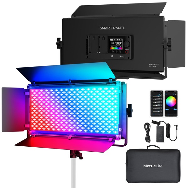 Mettlelite SPL420C RGB LED Video Light with APP Control, 360°