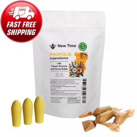New Time Propolis Suppositories for Men, Women - Organic Relief from Burning, Itching