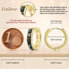 Linawe Small Hoop Earrings, Piercing Ring, Helix Earrings, Nickel-Free Jewellery, Women, Gold, Rose Gold, Silver, Mini Hoop Earrings, Copper Brass, Moissanite