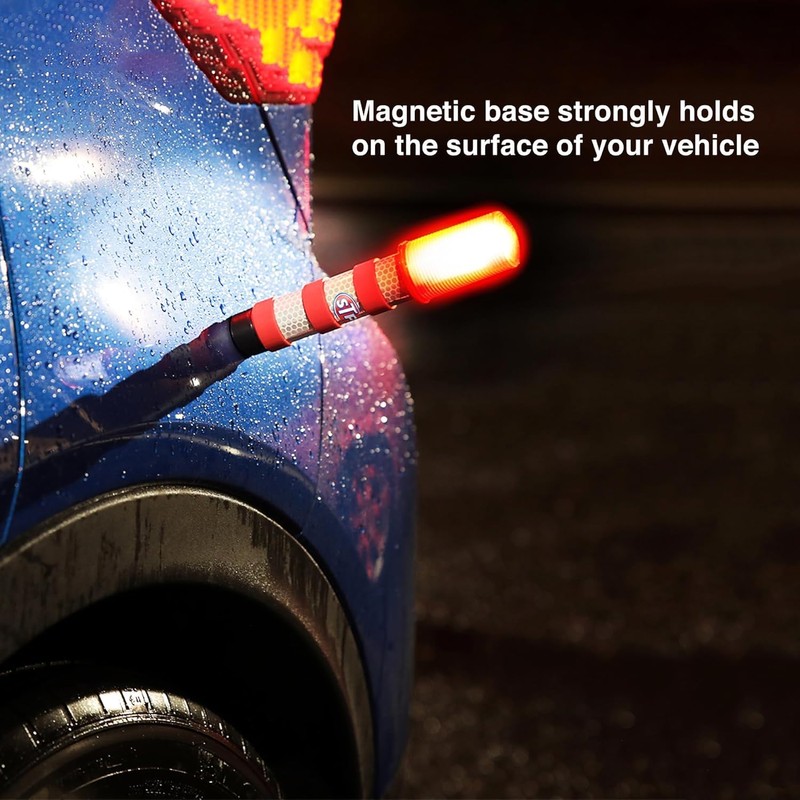 XTREME STP Emergency LED Road Flares, 3 Separate Lighting Modes: