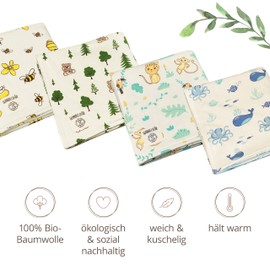 Windelbär Baby Blanket Bees - Thick Crawling Blanket 75 x 100 cm, Made from 100% Organic Cotton, GOTS & Oeko-Tex Certified, Baby First Equipment, Pack of 1