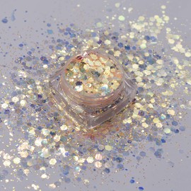 10g High Sparkle Iridescent Chunky Mixes Glitter Opal Sequins Nail Glitter Paillettes Eo-Friendly PET Sequin Nails Art Manicure Material NC06
