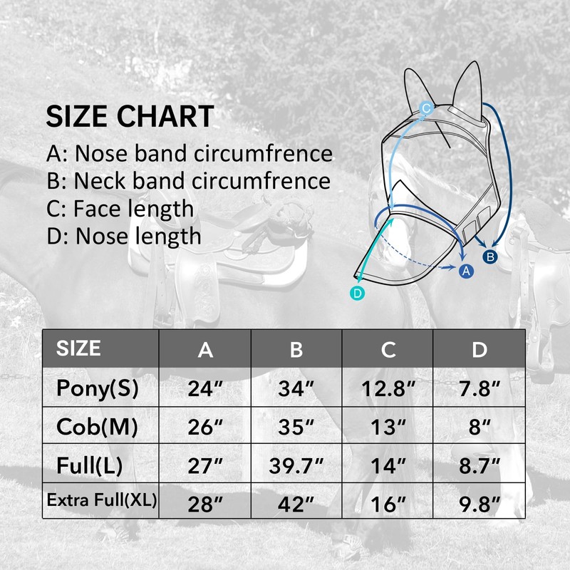 Harrison Howard UV-Proof Forelock Opening Reliable Protection Horse Fly Mask