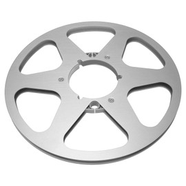 1/4 10 Inch Empty Tape Reel Nab Open Reel Sound Aluminum Alloy 6 Wind Resistance Holes Empty Tape Reel for Recording Silver