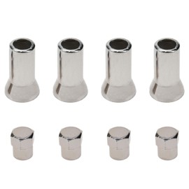 Modengzhe 5 Sets ABS Chrome Plated Valve Stem Covers for TR414 Valve Stems, Rubber Valve Stem Sleeve and Cap Dress Up Kit for Car and Truck