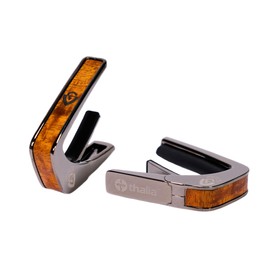 Guild Black Chrome Finish Capo - Koa w/G Shield