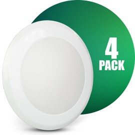 QPLUS 6inch LED Flush Mount Disk Light 15W Dimmable LED Ceiling Light Fixture, 3000K 1050Lm, Low Profile, Driverless, Surface Mount Downlight, Energy Star & ETL-Listed, 4 PK
