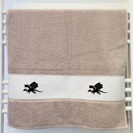 Huuraa Trockenhandtuch Drache Silhouette Geschenk 50x100cm Sand Baumwolle Drache Mitbringsel