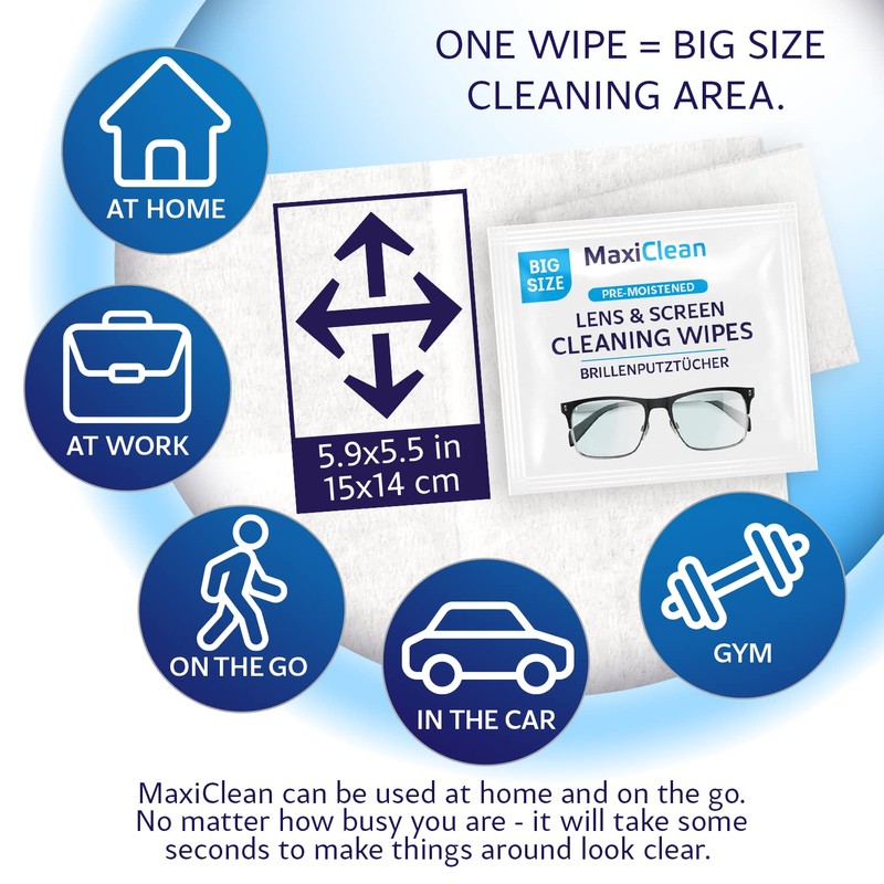 Glasses Wipes Lens Cleaner - Lens Wipes for Eyeglasses -