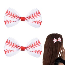 Baseball Hair Bows Girls Sport Hair Clips for Baseball Lovers Players Softball Barrettes White Cheer Bow Hair Accessories for Teens Cheerleader Hairpins