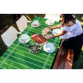 Hafangry American Football Field Tablecloth Game Time Touchdown Sport Themed Party Decoration Kitchen Dining Room Home Rectangular Table Cover 60×104inch
