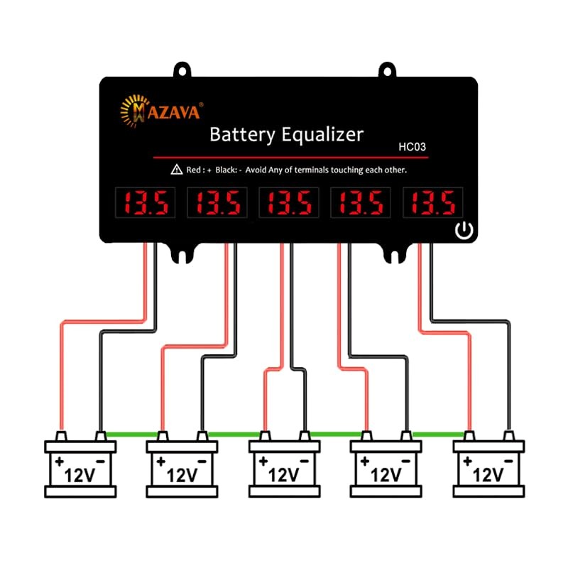 MAZAVA HC03 Battery Equalizer for 12/24/36/48V/60V Batteries Voltage Balancer 5S