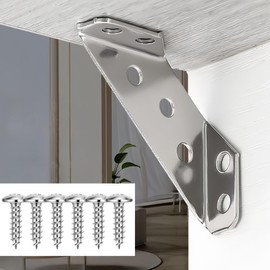 Angle Bracket 12 Pack Wood Corner Bracket Metal Wood Brackets Stainless Steel Corner Brace Furniture Corner Connectors with Screws