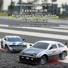 Remote Control Drift Car Remote Control Car 1/16 2.4GHz Remote Control Race Car 4WD with Light Kids Gift for Children Boys Girls 2 Battery