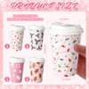 60 Pack Pink Christmas Disposable Coffee Cups with Lids 12