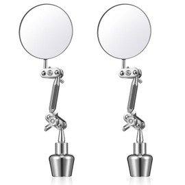 Kingdder 2 Pcs Circular Inspection Mirrors Magnetic Base Welding Mirror 2 Inch Round Swivel Angle Ball Joint Antenna Inspection Tools for Mechanical Welding Coffee Machine Maintenance