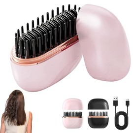 Cepillo Alaciador de Cabello, con 3 Ajustes de Temperatura, Cepillo Alisador de Pelo, Peine Alisador de Calentamiento Rápido, Puerto de Carga USB,... 
