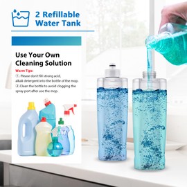 Spray Mops for Hardwood Floor Cleaning: MEXERRIS Wet Mops with 2 Bottles - Floor Mop with 4 Reusable Washable Pads for Swiffer Powermop - Dust Dry Mops with Spray for Laminate Wood Vinyl Tiles