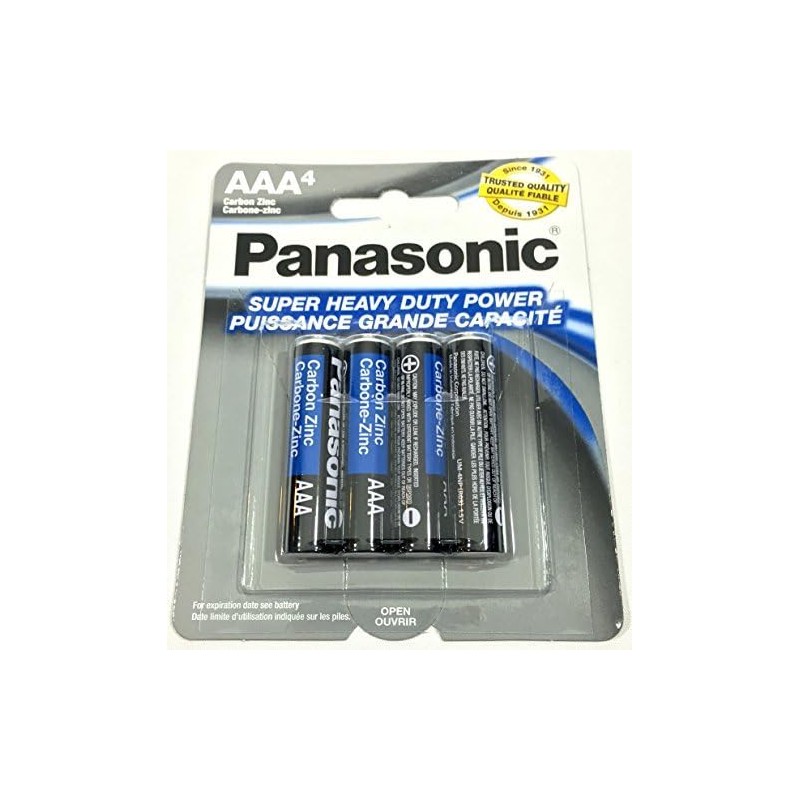 4pc Panasonic AAA Batteries Super Heavy Duty Power Carbon Zinc