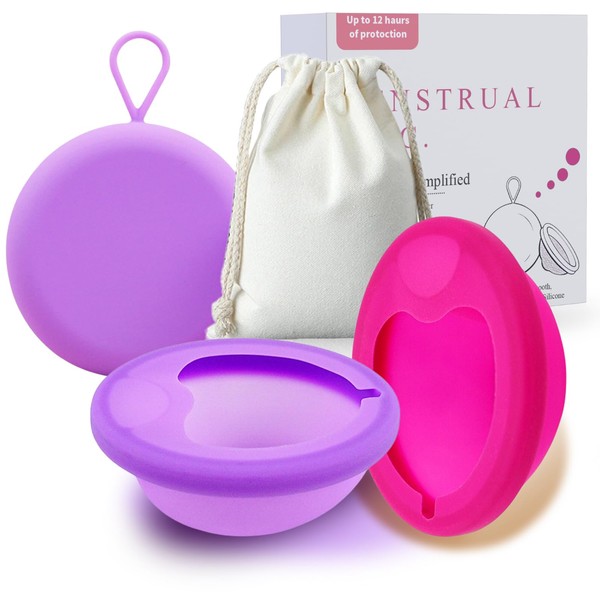 Ketliyaze 2 Stück Menstruationsscheibe Größen S L, Menstruationstasse Wiederverwendbare Periodenscheibe,