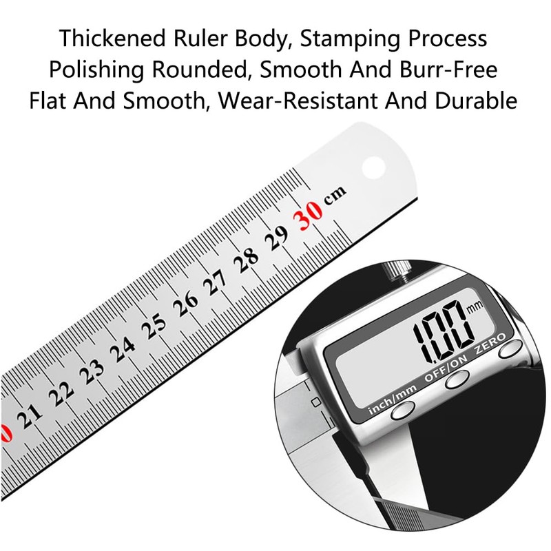 Stainless Steel Rulers, 2 Pack 20cm Metric Imperial Precision Ruler