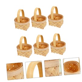 ULTECHNOVO 6pcs Wooden Baskets Handmade Decorative Storage Baskets for Party Weddings and Home Decor for Organizing and Micro Landscaping