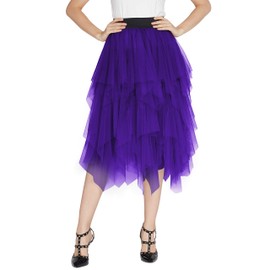 Women's Elastic Waist Tutu Princess Tulle Underskirt Pettiskirt - Petticoat m