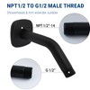 HOMYEP Matte Black Angled Shower Arm with Flange, Wall Mounted