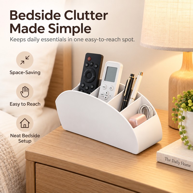 Remote Control Organizer for TV & Media Accessories – 5-Slot