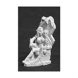 Reaper Miniatures Dark Elf Queen/Throne #02577 Dark Heaven Unpainted Metal