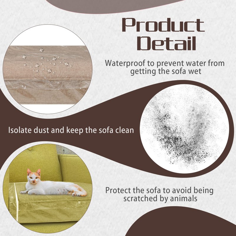 Geetery Plastic Sofa Seat Cushion Covers Sofa Covers PVC Waterproof
