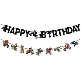 Dirt Bike Party Decorations Motocross Motorcycle Birthday Banner Garland Motorcycle Man Birthday for Dirt Bike Decor