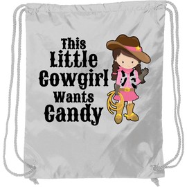 inktastic This Little Cowgirl Wants Candy Drawstring Bag White 247cf