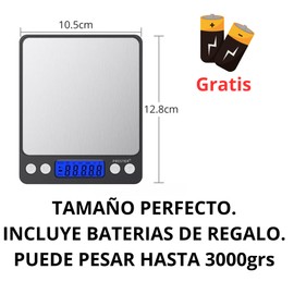 Mini Báscula Digital Bolsillo gramera 0.1g a 3000g - Alta Precisión para Joyería, Comida, Laboratorio, Alimentos, Ingredientes