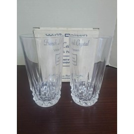 wm dalton Set Of 2 Beverage Glasses 24% French Lead Crystal Verite Pattern New In Box