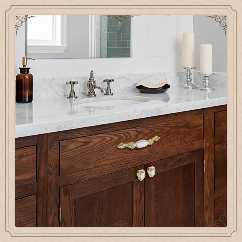 Elistonie 2 Pack Vintage Style Cabinet Handles - 128mm Hole